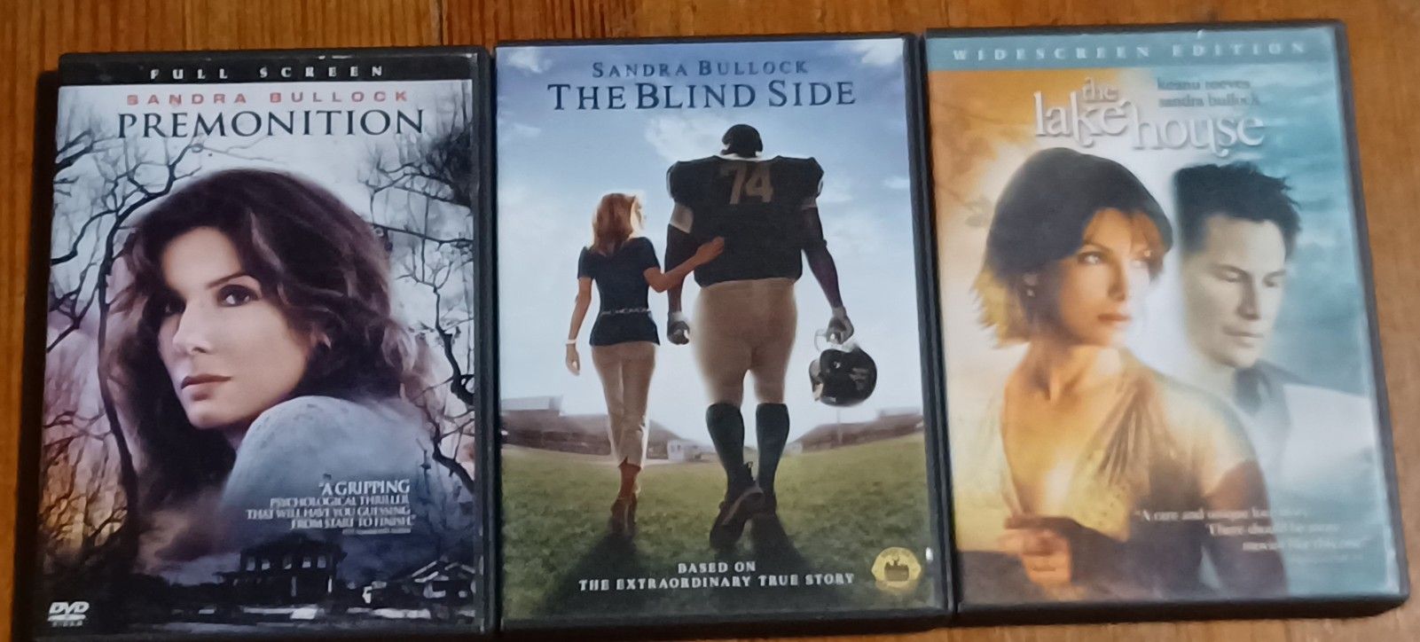 3 Movie DVD Lot Sandra Bullock Blind Side Premonition Lake House 