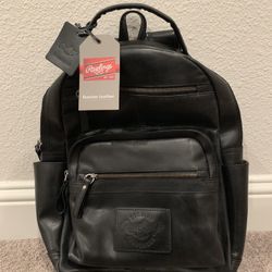 Genuine leather Rawlings backpack black