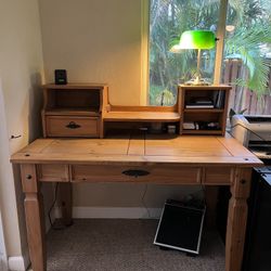 Pier 1 Wood Computer Desk with Small Hutch