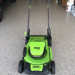 Greenworks Battery Operated Mower, Blower,and Trimmer