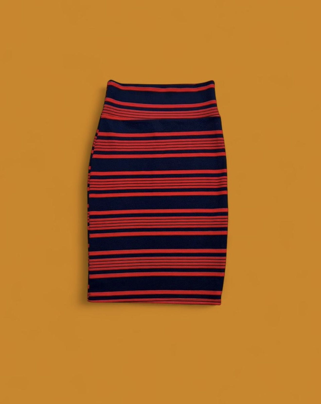 Vintage Cue&Chic Striped Pencil Skirt