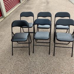6 Padded Folding Chairs 