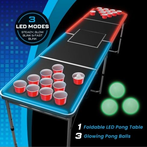 NEW! PROTABLE LED PONG TABLE
