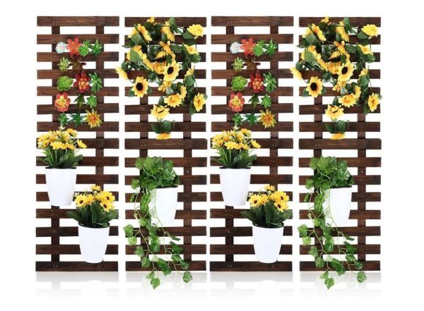 Set of 4 Vertical Wall Planters