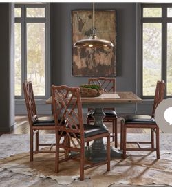 4 Set Of Bamboo Dining Chairs