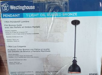 Westinghouse one night mini pendant light fixture - open box