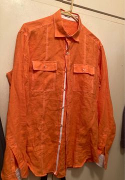 Bugatchi men shirt size L chest 42