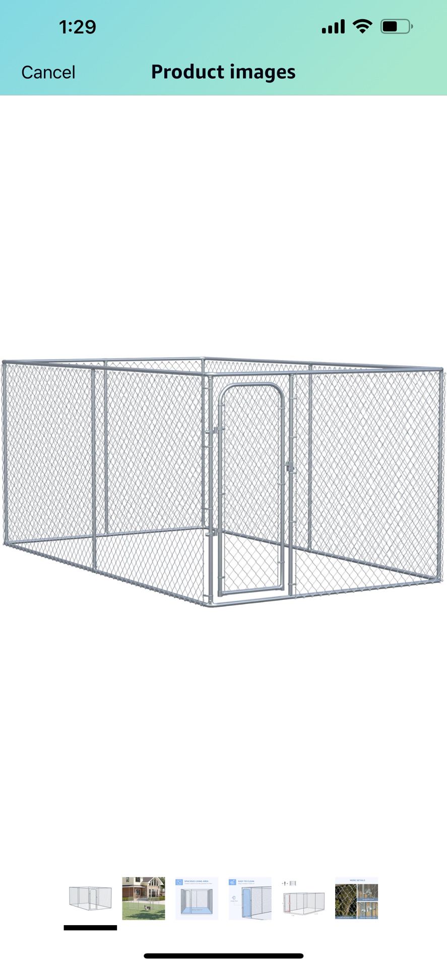 New in box PawHut Large Dog Kennel Outside, Heavy Duty Dog Cage, Outdoor Fence Dog Run with Galvanized Chain Link, Secure Lock, 13.1' x 7.5' x 6' D02-