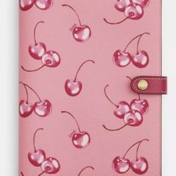 Coach Pink Cherry Print Notebook