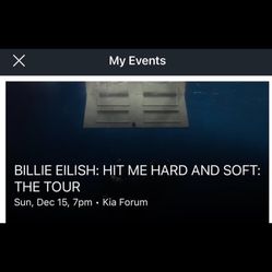 Billie Eilish Tickets Floor Sec