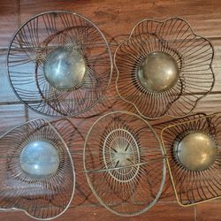 Vintage German Wire Silver Bread Baskets Serving Bowls