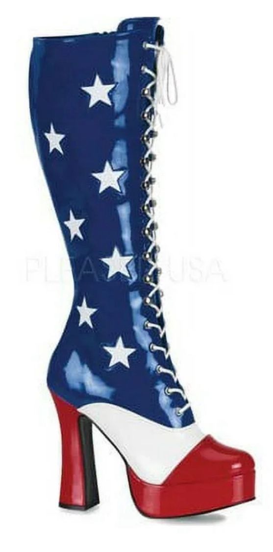 Super Cute Red White & Blue Boots New