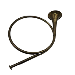 Vintage French Coiled Hunting Horn Solid Brass Wall Decor 19.5”