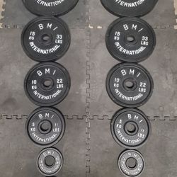 Complete Olympic Weight Set 235lbs all together read Description below..