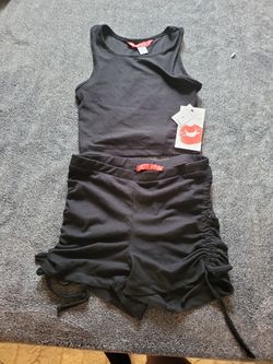 Black Tank Top And Shorts Outfit