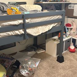 Twin Sized Loft Bed With Or Without Mattress 