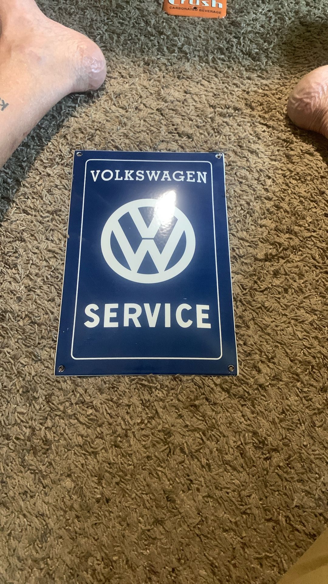 Volkswagen Porcelain Bubble Top 8x12 Heavy Like New Service Sign