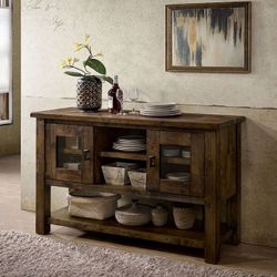 Brand New Rustic Oak Solid Wood Server
