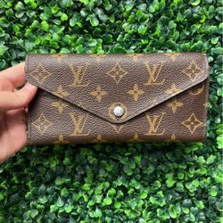 Authentic Louis Vuitton Monogram Canvas Red Josephine Wallet With Insert Certificate Of Authenticity