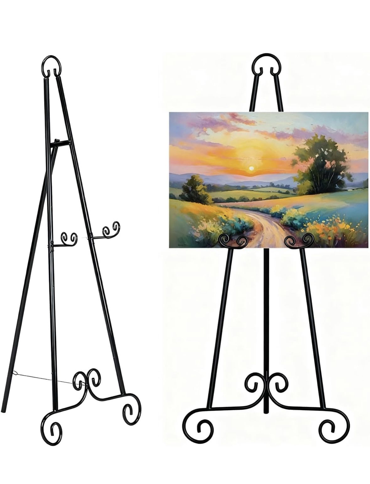 Metal display easel adjustable 46-inch tall