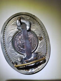 Silver Morgan Dollar Belt Buckle