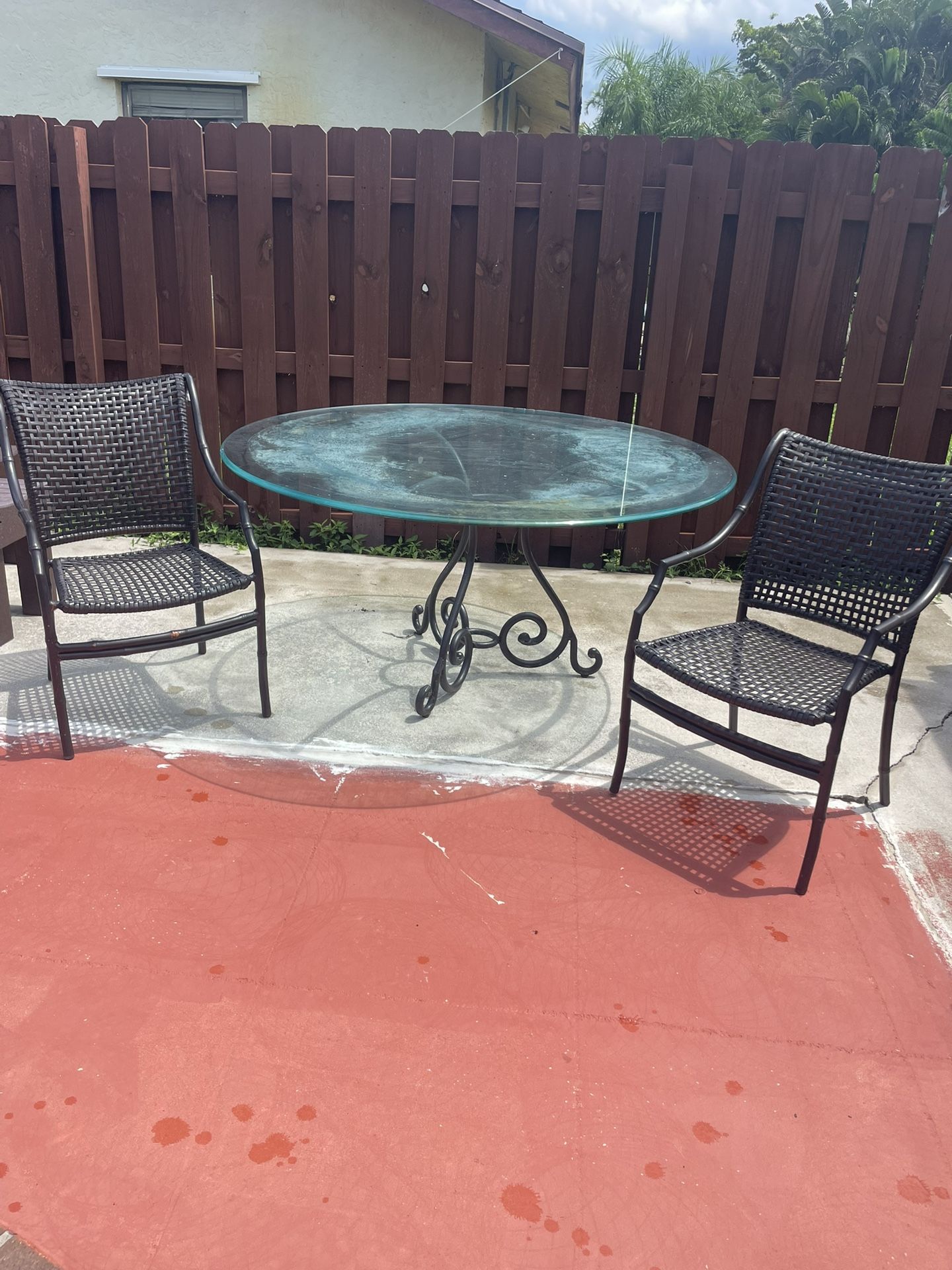 Patio Set Glass Table (6) Chairs