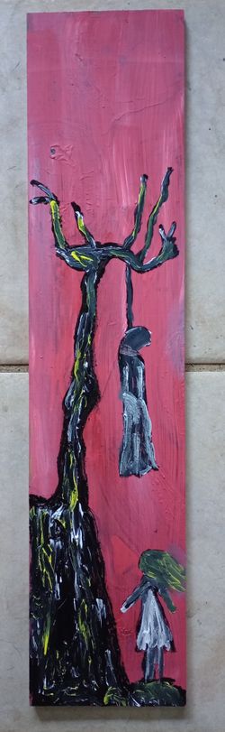 Original Artwork Painting *40.00* Acrylic on Board 24" x 5.5" Home Decor Art