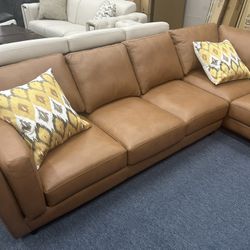 Modern Style Leather Sectionals Available, Same Day Delivery 