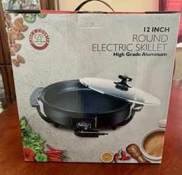 12 inch round electric skillet with cover