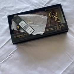 New London Fog French Zip Around Wallet Color Cognac 