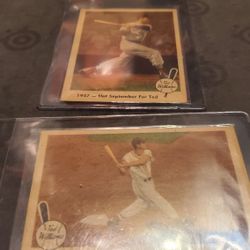 Lot Of 2 Vintage Original Fleer Ted Williams Baseball Cards Both For $25