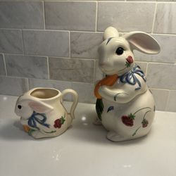 Lenox Bunny Rabbit Cookie Jar And Mug