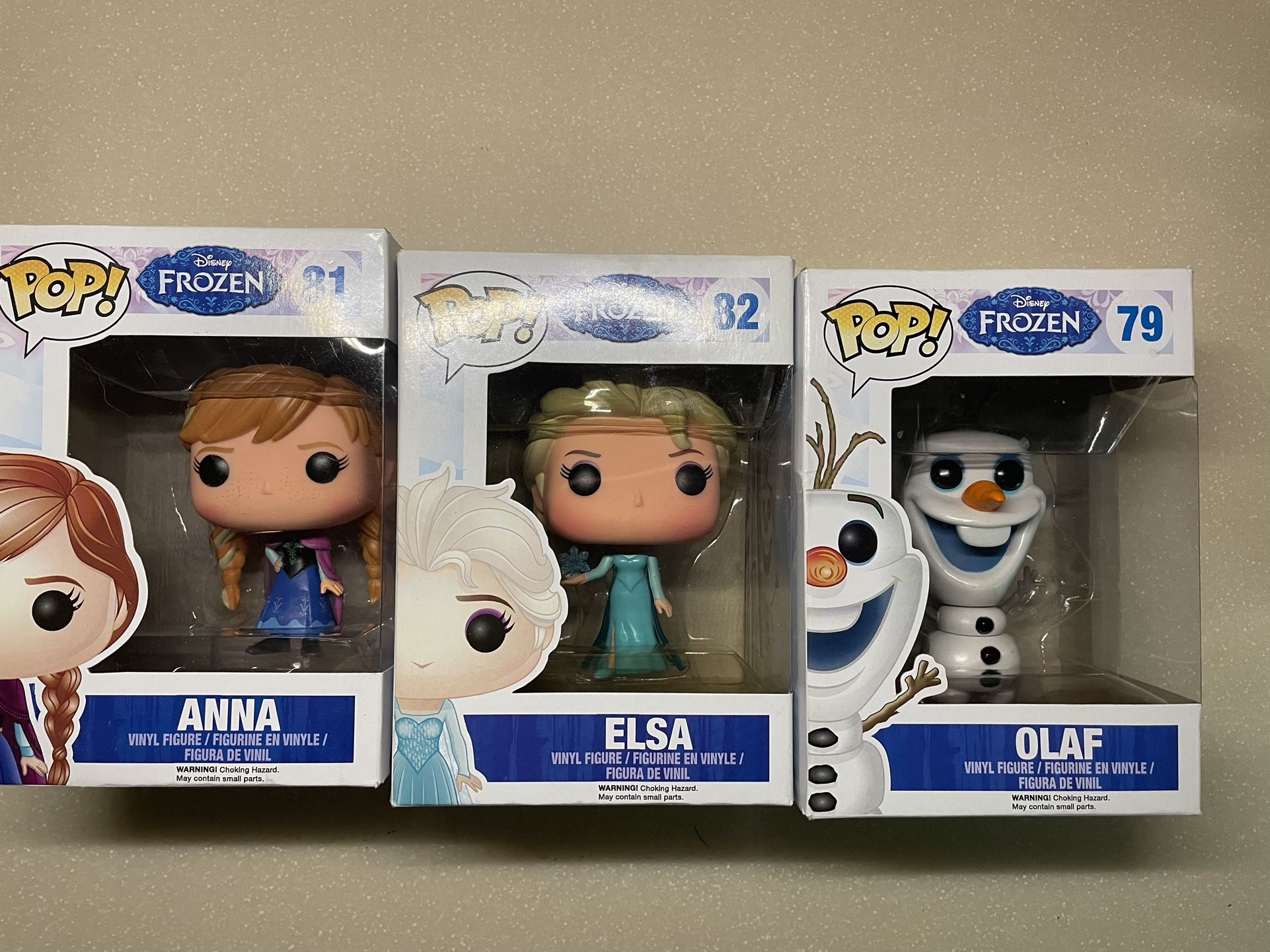 Funko Pop Elsa #82 Anna #81 Olaf 79 Frozen Vinyl Figure Lot Nib