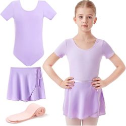 Ballet Leotards with Dance Skirt and Ballet Tights for Girls Toddler Dance Dress Outfit Combo