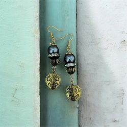 Mask Charm Earrings 18k Gold Plated Hooks  Affordable Unique Handmade Jewelry