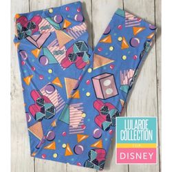 NWOT Retired LuLaRoe x Disney Collection Totally 90’s Mickey Leggings Size TC