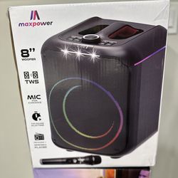 MAXPOWER MPD811XB - MaxPower Heavy duty Karaoke Bluetooth speaker with one wireless mic