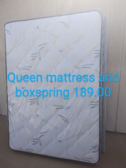 New queen mattress and box spring