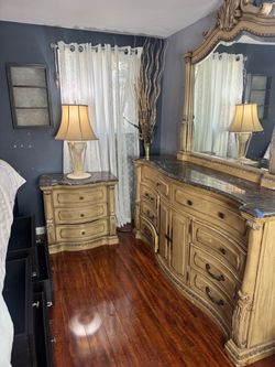 Old vintage dresser and two nightstands