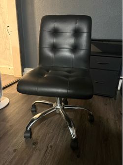 Black leather office chair