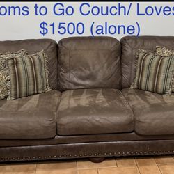 Living Room Set- RoomsToGo ( Leather,Heavy Duty Wood/Marble Top)