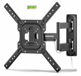 New-monTEK Full Motion TV Wall Mount for 23–65 Inch Flat & Curved TVs and Monitors, Swivel & Tilt Articulating Bracket, Max VESA 400x400mm, Holds up t