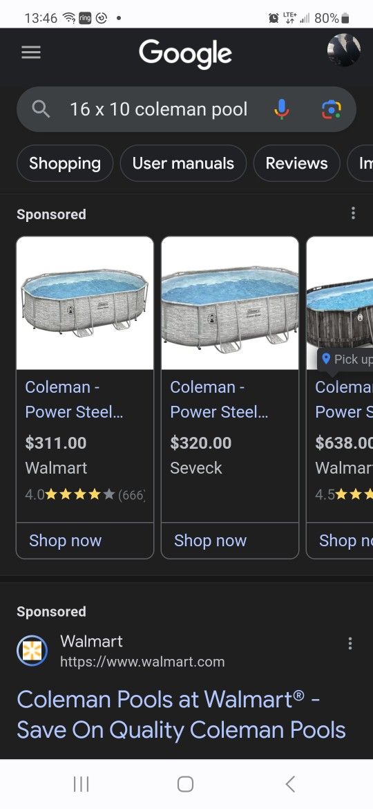 16x10 COLEMAN SWIMMING POOL