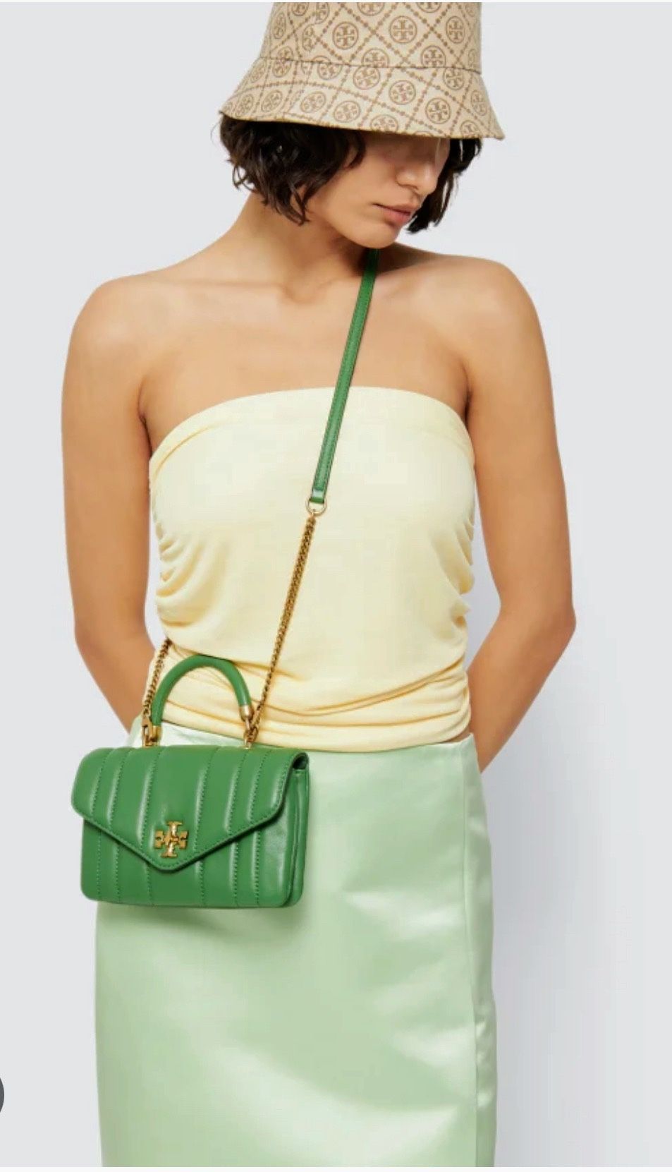 Tory Burch Mini Kira Top Handle Bag Basil color Like new