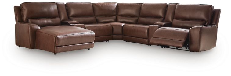 DeepWakes Canyon 7-Piece Reclining Sectional with Chaise and Storage Consoles