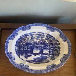 Vintage Ocean Sakakibara Japanese Platter (18 1/2” x 14”)