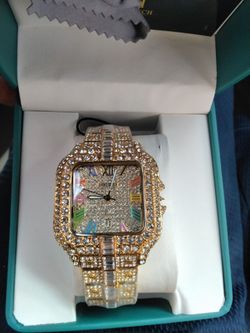 B0071 golden iridescent dial diamond strap, quartz