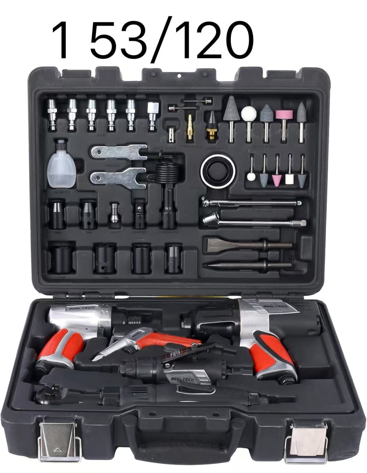 44 Piece Professional Air Tool Accessory Kit, Impact Wrench, Air Ratchet, Die Grinder, Blow Gun, Air Hammer, Dual Air Chuck, Tire Gauge, and Accessori