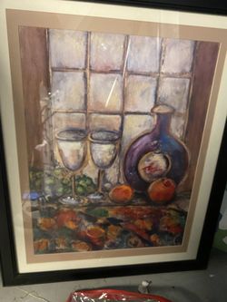 Framed Large Beautiful Matted  Artwork. In excellent condition. OBO!  