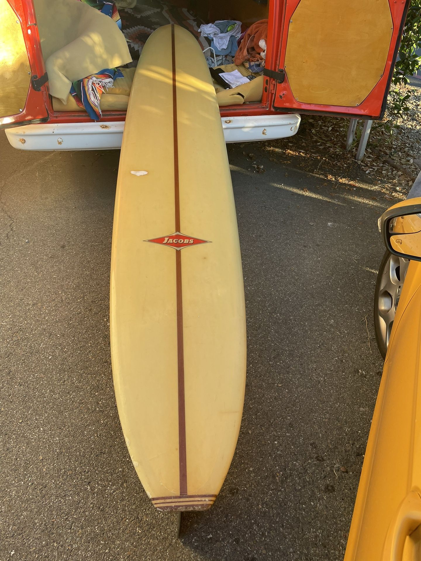 Vintage Longboard Surfboard by Hap Jacobs, Circa 1962, Rare for